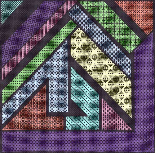 Not Exactly Blackwork on canvas - interesting stitch patterns