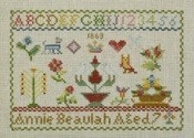 The Annie Beaulah Sampler 1863 -- click for an enlarged view