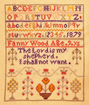 The Fanny Wood 1879 Sampler -- click for an enlarged view