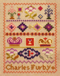 The Charles Furby c. 1860 Sampler -- click for an enlarged view