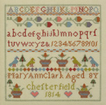 The Mary Ann Clark Sampler 1814 -- click for an enlarged view